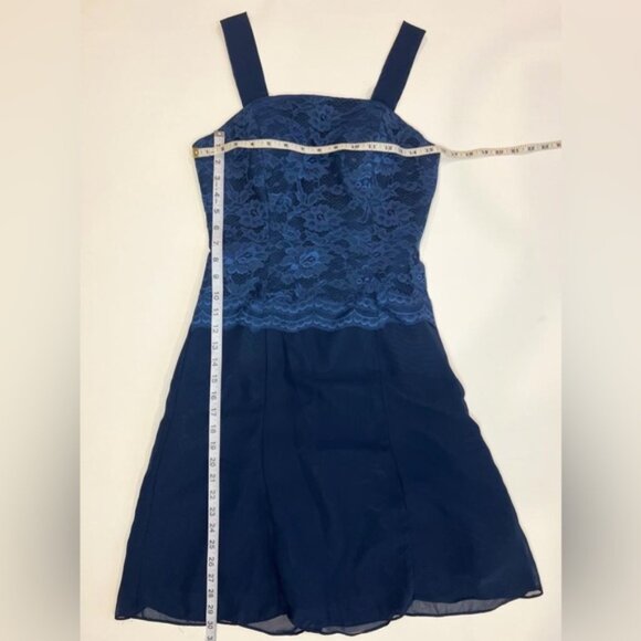 NWT WEDDING DRESS 1/2 Top Lace Party Cocktail Navy Formal Dress A-Line Size 2 - Picture 6 of 10